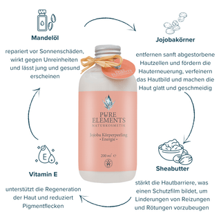 Jojoba Körperpeeling •Energie• - Pure Elements Naturkosmetik